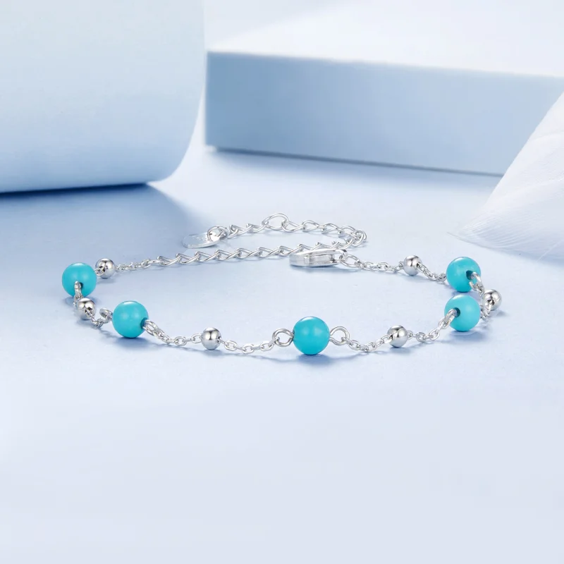 (Bild für) PANDORA Stil Türkis Armband - BSB197 - Ansicht 3