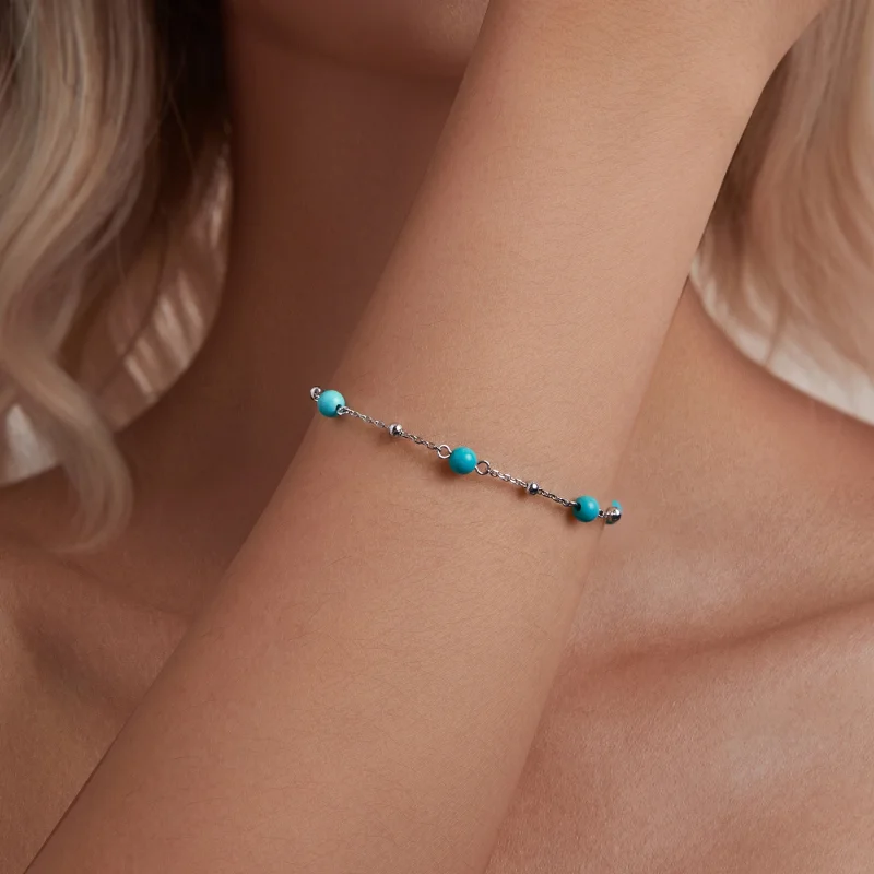 (Bild für) PANDORA Stil Türkis Armband - BSB197 - Ansicht 5