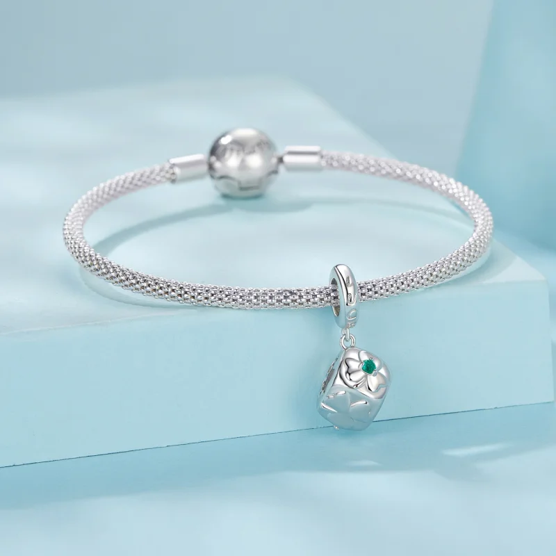 (Bild für) PANDORA Stil Vierblättriges Klee Würfel Anhänger - SCC2839 - Ansicht 4
