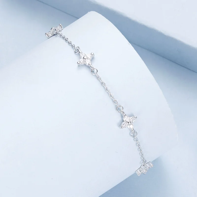 (Bild für) PANDORA Stil Vierblättriges Kleeblatt Fußkette - BST008 - Ansicht 2