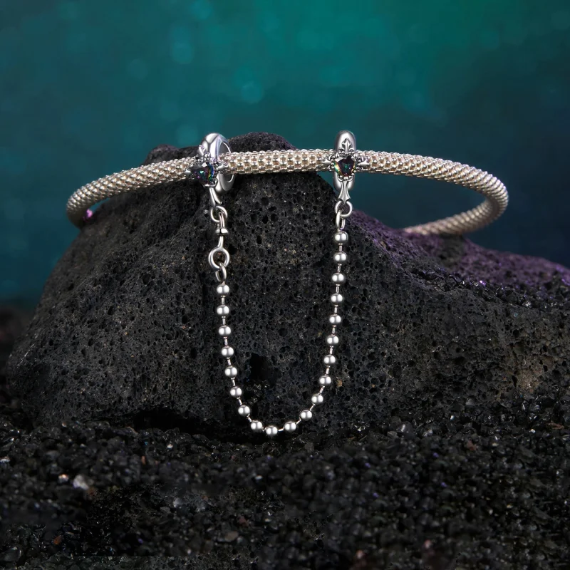 (Bild für) PANDORA Stil Vintage Cross Silikon-Sicherheitskette - BSC1060 - Ansicht 3