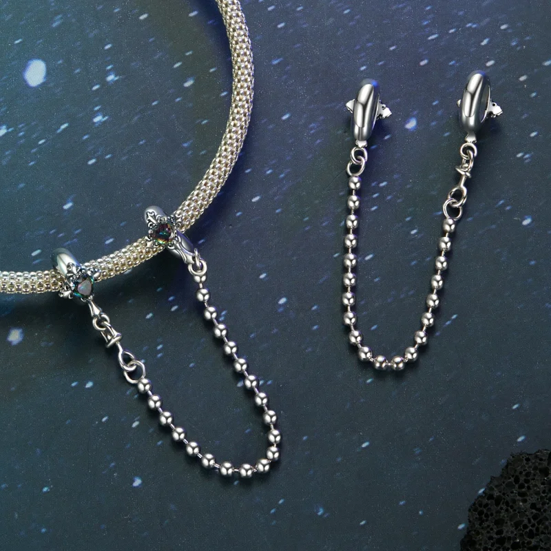 (Bild für) PANDORA Stil Vintage Cross Silikon-Sicherheitskette - BSC1060 - Ansicht 4