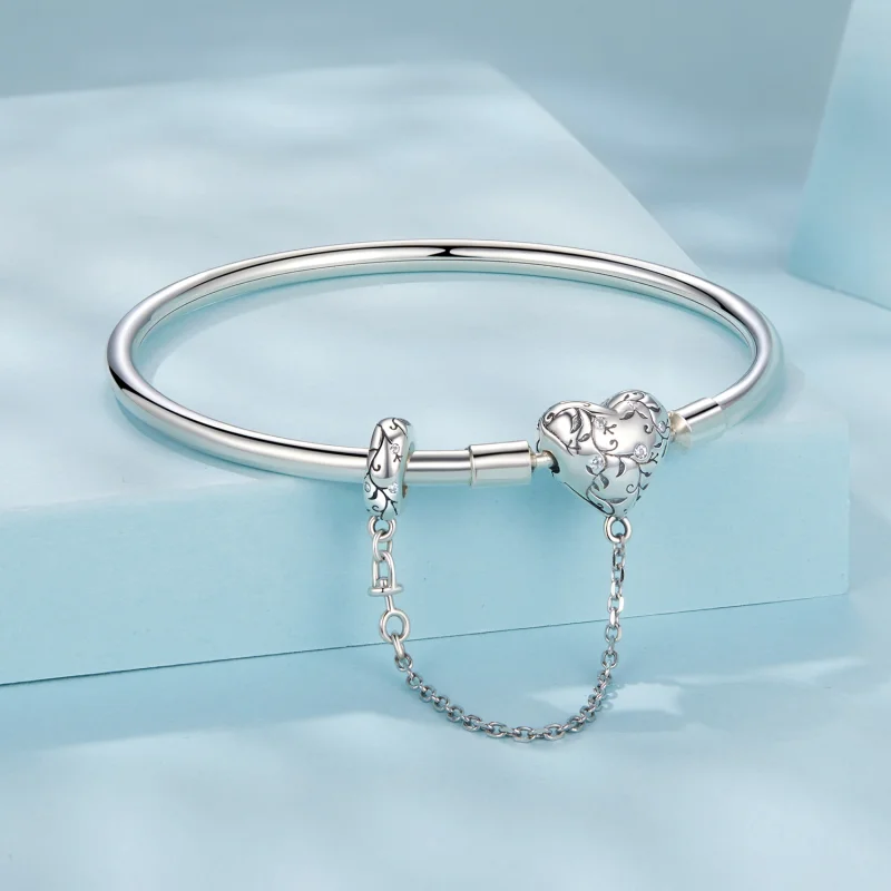 (Bild für) PANDORA Stil Vintage Herz Armbandreif - SCB287 - Ansicht 3