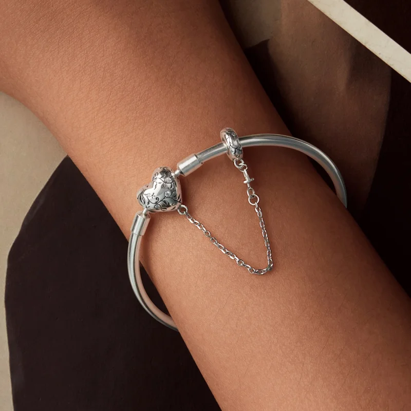 (Bild für) PANDORA Stil Vintage Herz Armbandreif - SCB287 - Ansicht 6