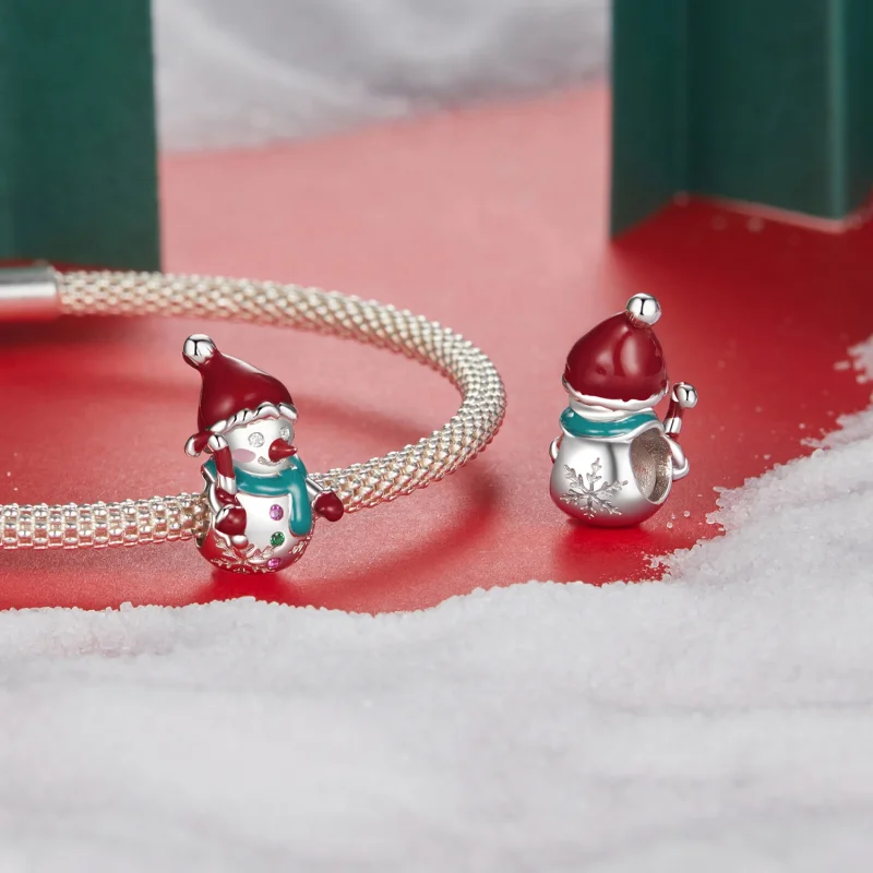 (Bild für) PANDORA Stil Weihnachts-Schneemann Perlen - BSC1070 - Ansicht 4