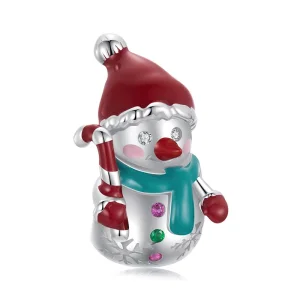 (Bild für) PANDORA Stil Weihnachts-Schneemann Perlen - BSC1070