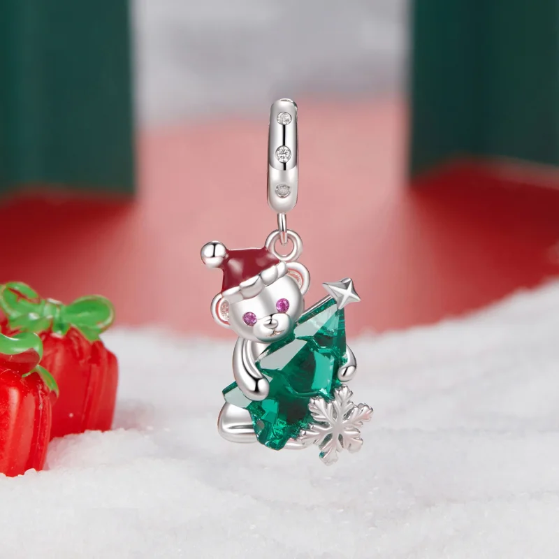 (Bild für) PANDORA Stil Weihnachtsbär-Anhänger - BSC1065 - Ansicht 2
