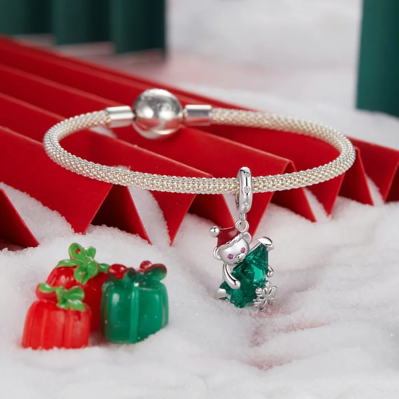 (Bild für) PANDORA Stil Weihnachtsbär-Anhänger - BSC1065 - Ansicht 3