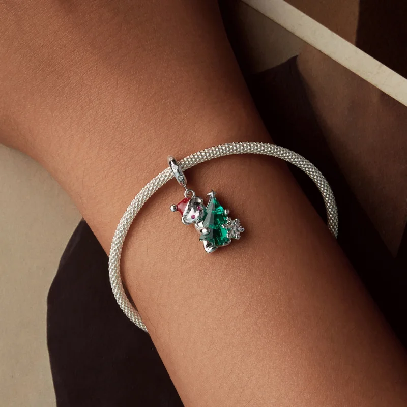 (Bild für) PANDORA Stil Weihnachtsbär-Anhänger - BSC1065 - Ansicht 5