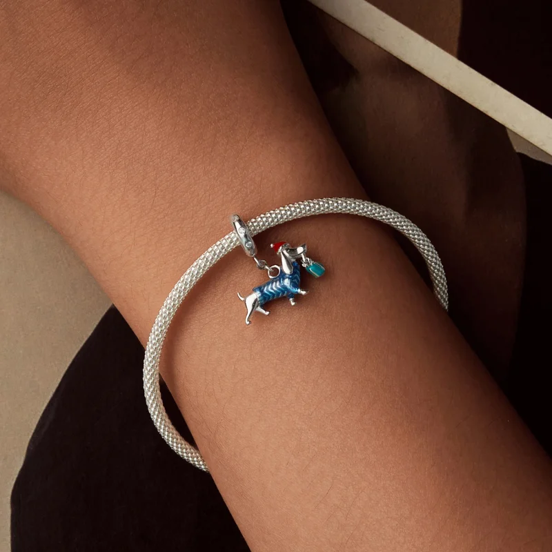 (Bild für) PANDORA Stil Weihnachtsdackel-Anhänger - BSC1069 - Ansicht 5