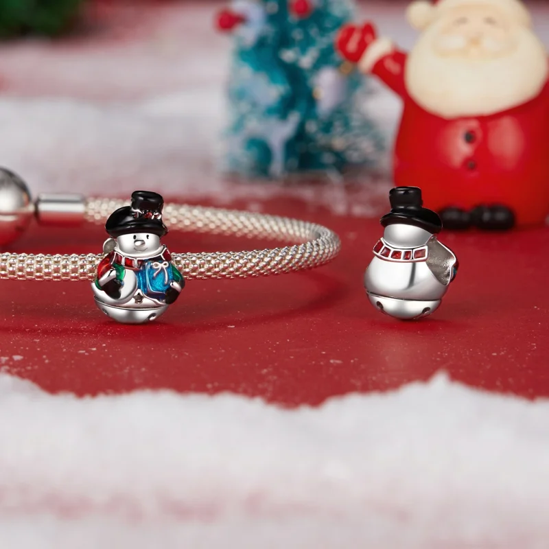 (Bild für) PANDORA Stil Weihnachtsglocke Schneemann Perlen - SCC2913 - Ansicht 4