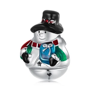 (Bild für) PANDORA Stil Weihnachtsglocke Schneemann Perlen - SCC2913