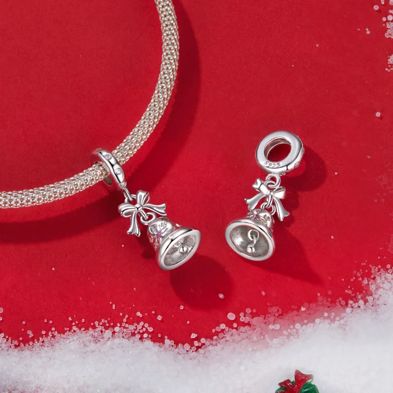 (Bild für) PANDORA Stil Weihnachtsglocken-Anhänger - BSC1067 - Ansicht 4