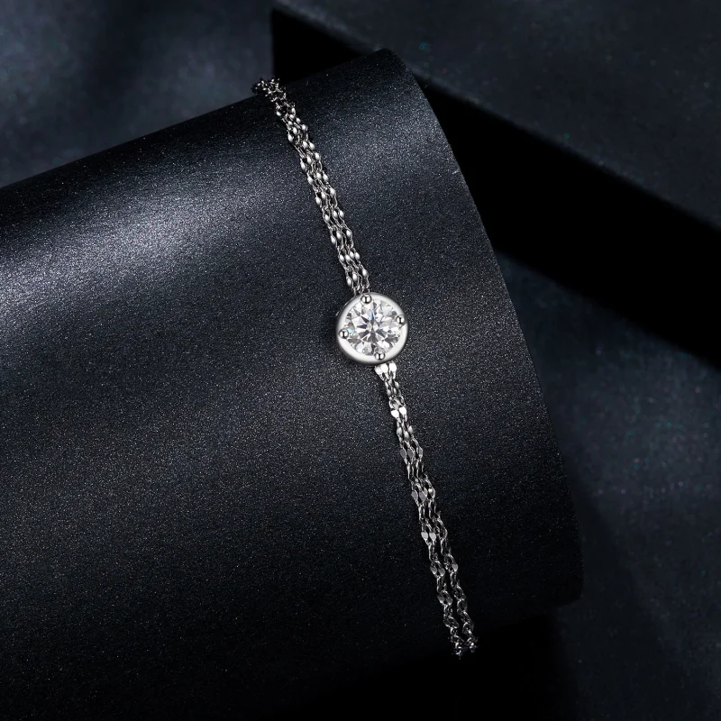 (Bild für) PANDORA Style 0,5 ct Moissanit Doppelstein-Armband (mit einem Zertifikat) - MSB0 - Ansicht 2