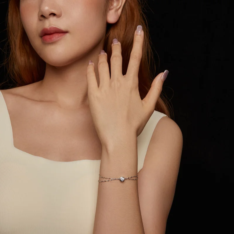 (Bild für) PANDORA Style 0,5 ct Moissanit Doppelstein-Armband (mit einem Zertifikat) - MSB0 - Ansicht 6