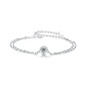(Bild für) PANDORA Style 0,5 ct Moissanit Doppelstein-Armband (mit einem Zertifikat) - MSB020