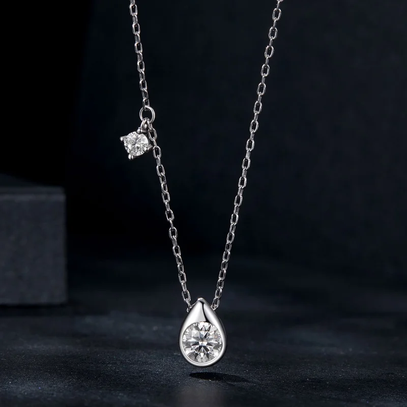 (Bild für) PANDORA Style 0,5 ct Moissanit Tropfen-Anhänger (mit einem Zertifikat) - MSN037 - Ansicht 3
