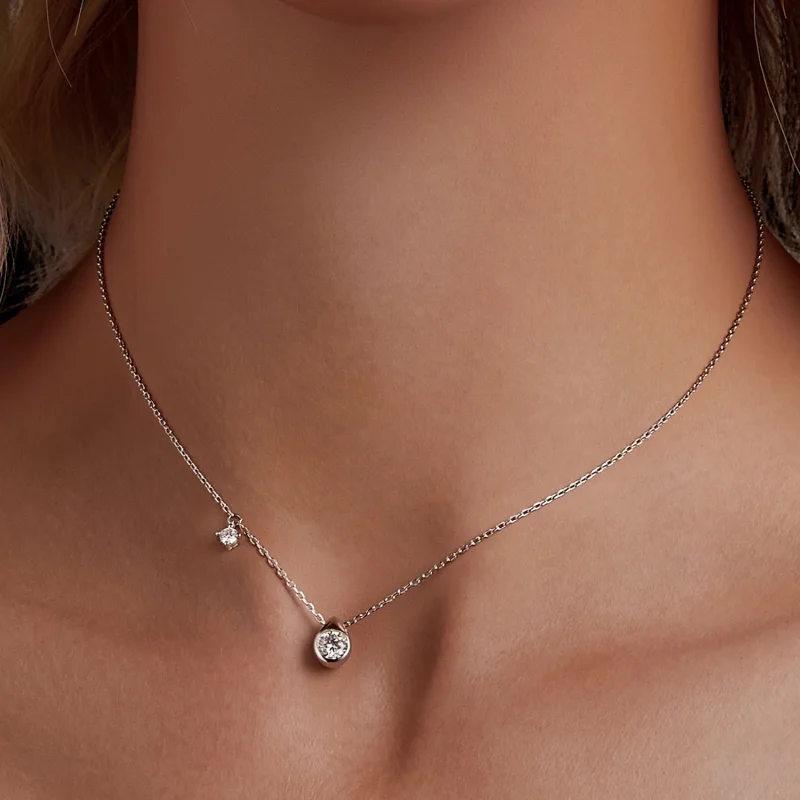 (Bild für) PANDORA Style 0,5 ct Moissanit Tropfen-Anhänger (mit einem Zertifikat) - MSN037 - Ansicht 5