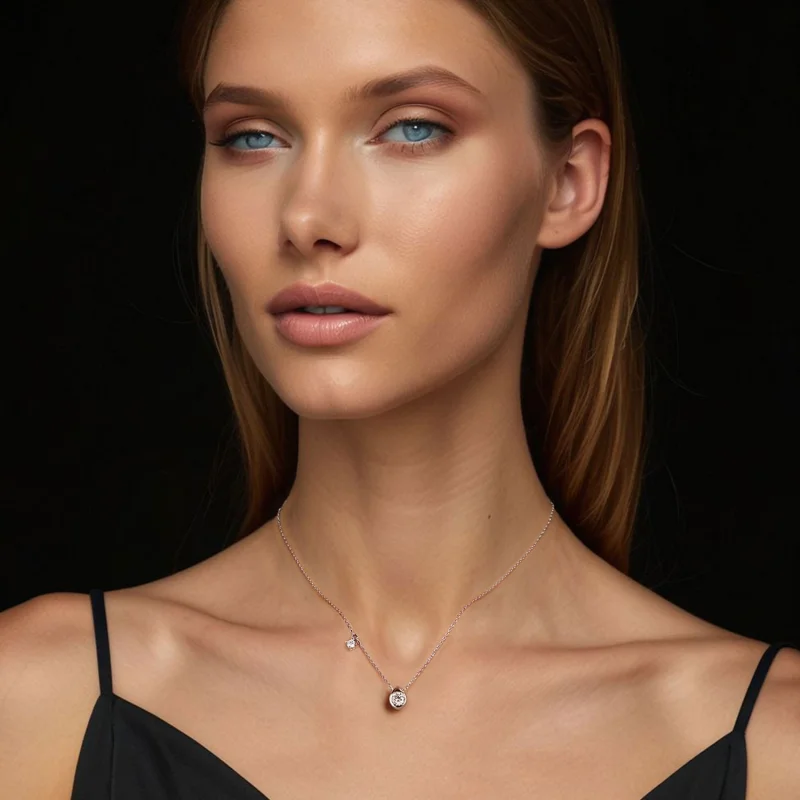 (Bild für) PANDORA Style 0,5 ct Moissanit Tropfen-Anhänger (mit einem Zertifikat) - MSN037 - Ansicht 7