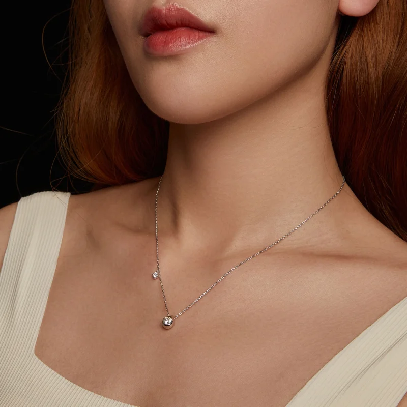 (Bild für) PANDORA Style 0,5 ct Moissanit Tropfen-Anhänger (mit einem Zertifikat) - MSN037 - Ansicht 8