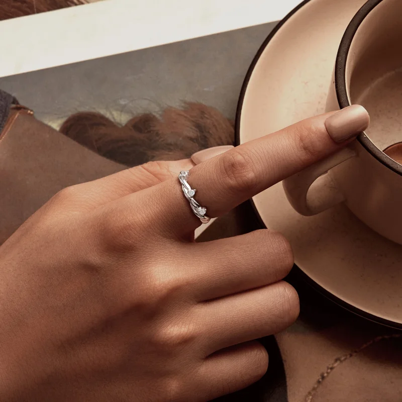(Bild für) PANDORA Style Einfacher Knopf-Seilring - BSR586 - Ansicht 6