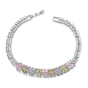 (Bild für) PANDORA Style Funkelndes Blatt Armband - YIB067-ACF