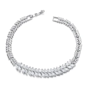(Bild für) PANDORA Style Funkelndes Blatt Armband - YIB067-A