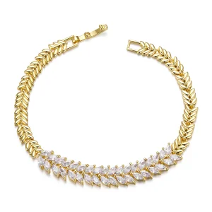 (Bild für) PANDORA Style Funkelndes Blatt Armband - YIB067-B