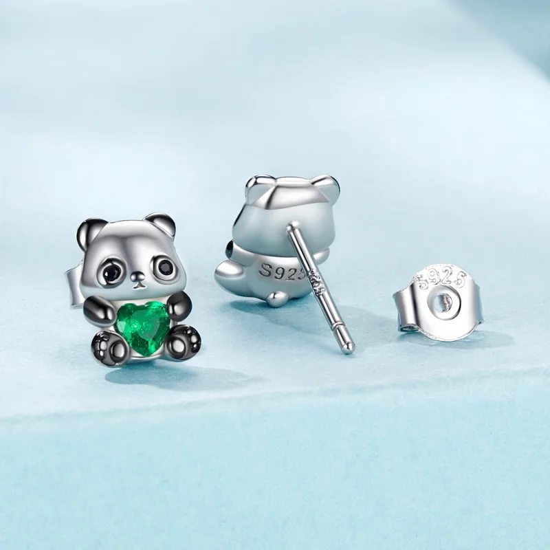 (Bild für) PANDORA Style Herz Panda Ohrringe - SCE1775 - Ansicht 2
