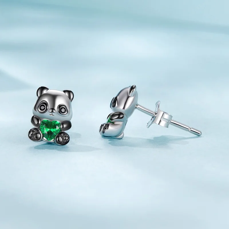 (Bild für) PANDORA Style Herz Panda Ohrringe - SCE1775 - Ansicht 4