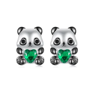 (Bild für) PANDORA Style Herz Panda Ohrringe - SCE1775