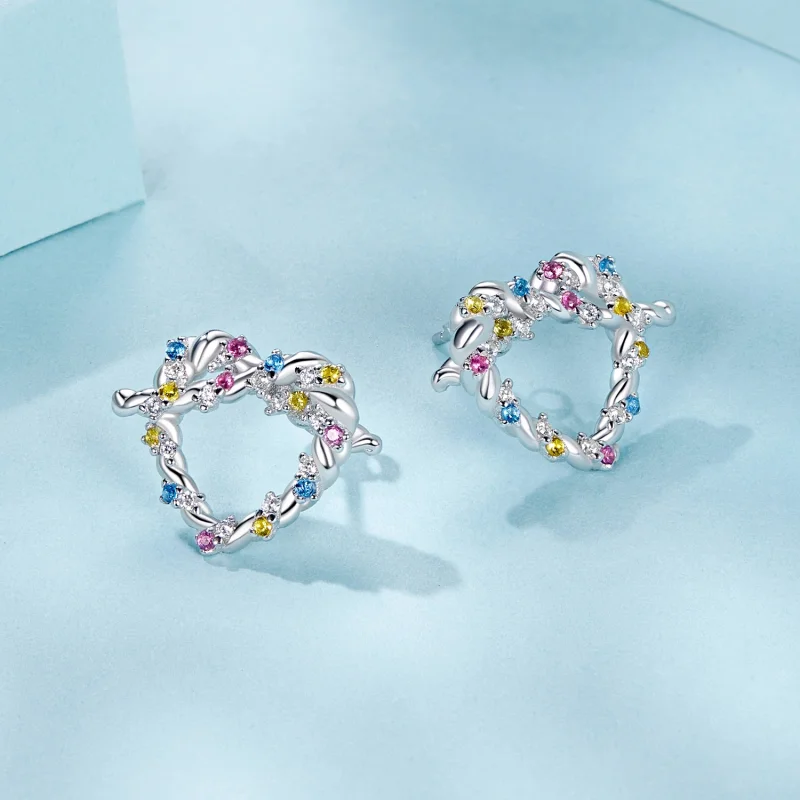 (Bild für) PANDORA Style Herz-Twist-Ohrringe - SCE1776 - Ansicht 3