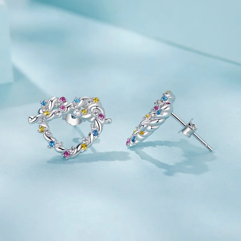 (Bild für) PANDORA Style Herz-Twist-Ohrringe - SCE1776 - Ansicht 4