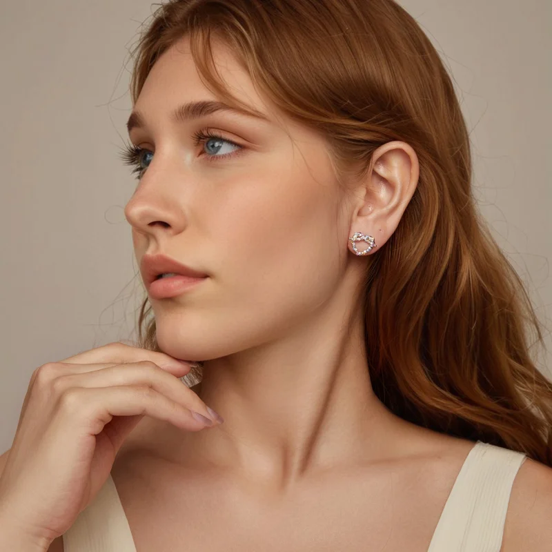 (Bild für) PANDORA Style Herz-Twist-Ohrringe - SCE1776 - Ansicht 7