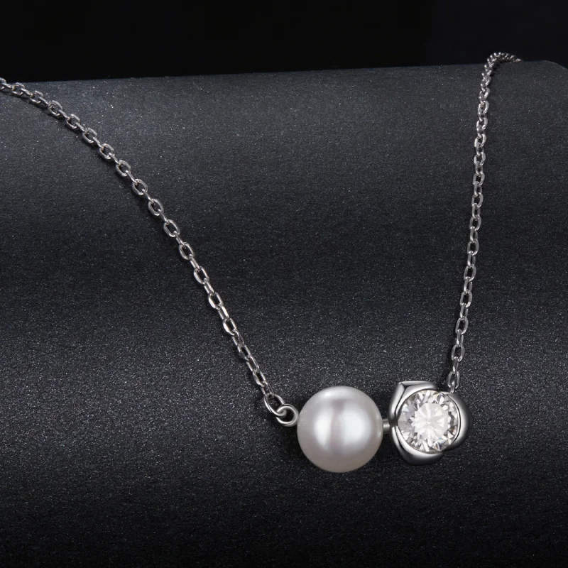 (Bild für) PANDORA Style Moissanit Rosen Halskette (mit einem Zertifikat) - MSN040 - Ansicht 2