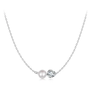 (Bild für) PANDORA Style Moissanit Rosen Halskette (mit einem Zertifikat) - MSN040
