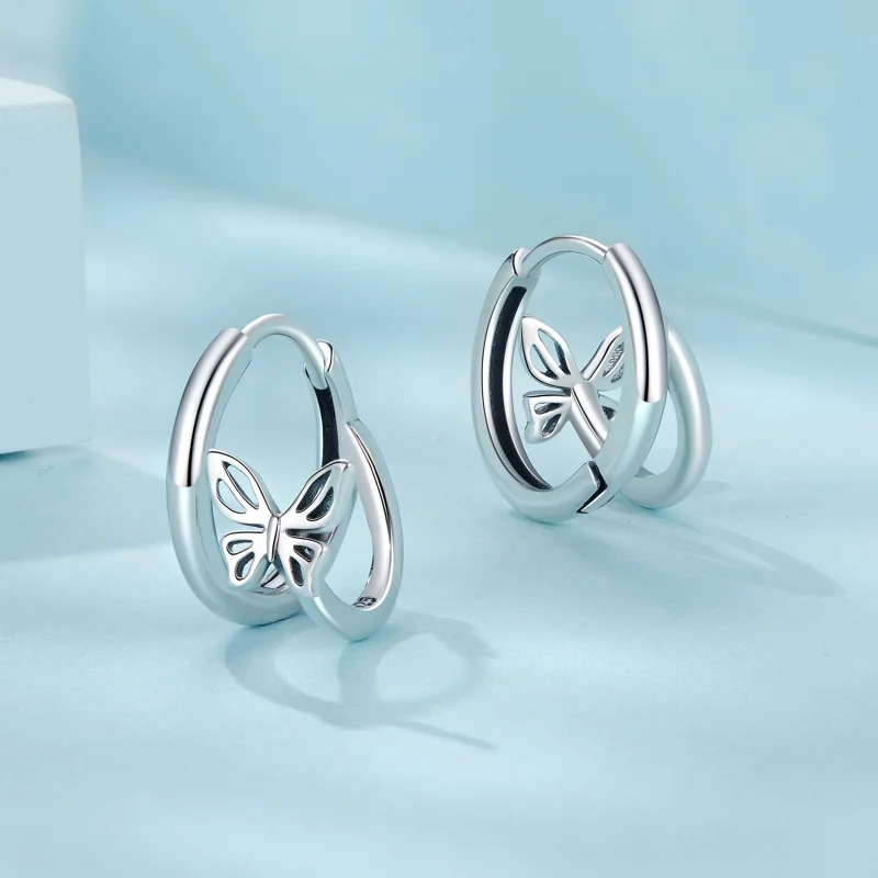 (Bild für) PANDORA Style Schmetterlings-Ohrringe - SCE1766 - Ansicht 3