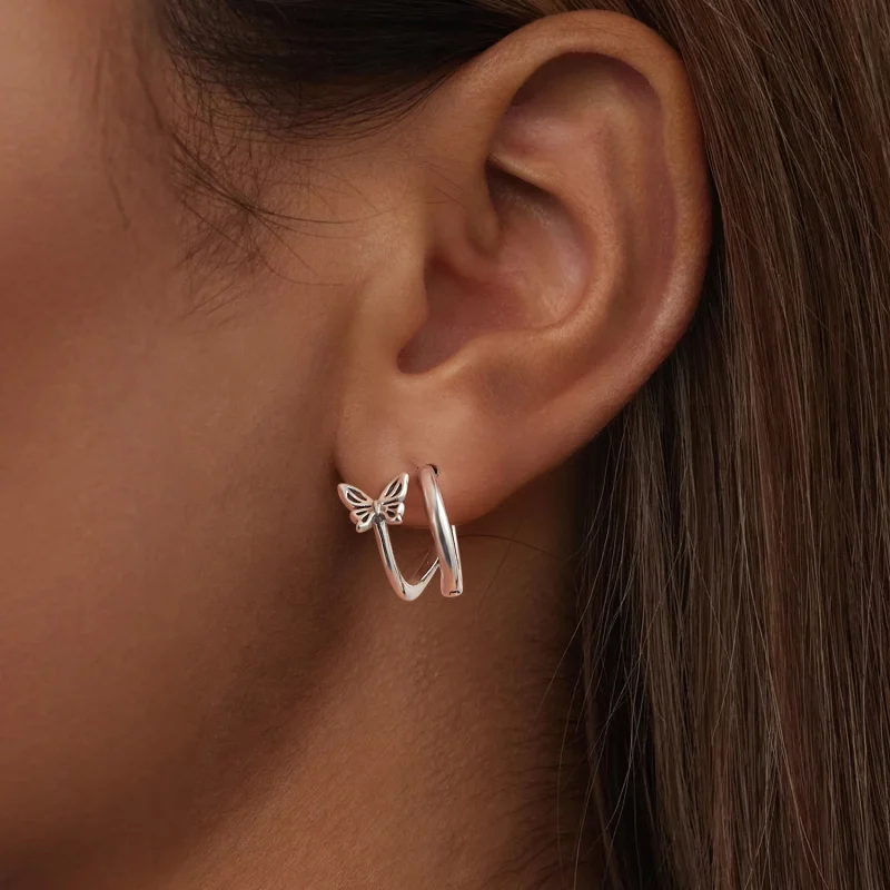 (Bild für) PANDORA Style Schmetterlings-Ohrringe - SCE1766 - Ansicht 6