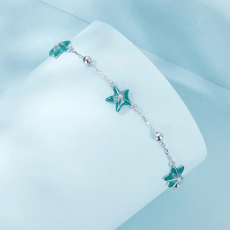 (Bild für) PANDORA Style Seestern Türkis Fußkette - SCT026 - Ansicht 2