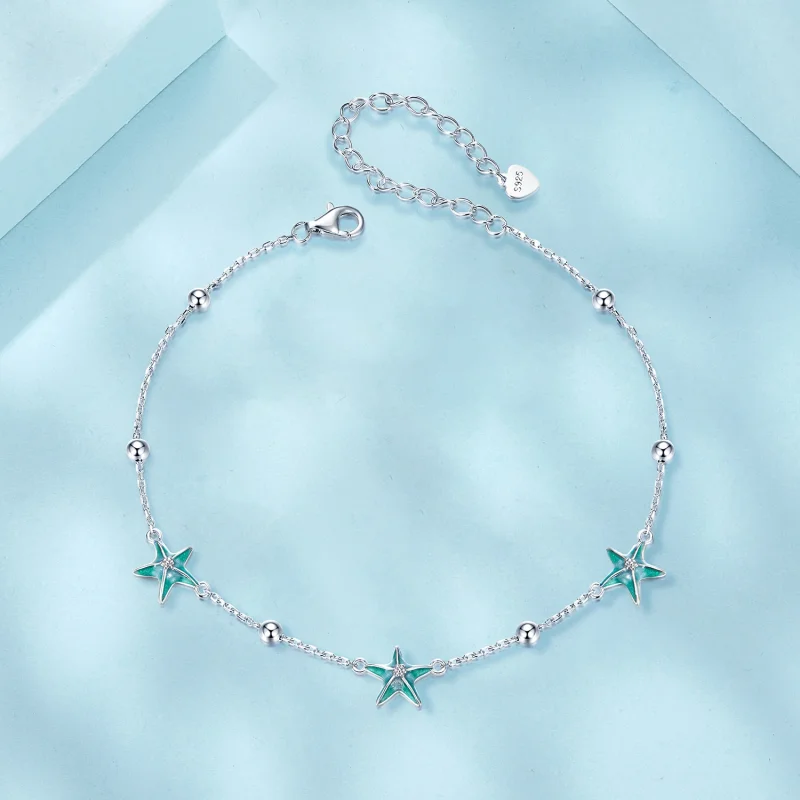 (Bild für) PANDORA Style Seestern Türkis Fußkette - SCT026 - Ansicht 3