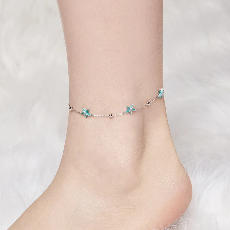 (Bild für) PANDORA Style Seestern Türkis Fußkette - SCT026 - Ansicht 4