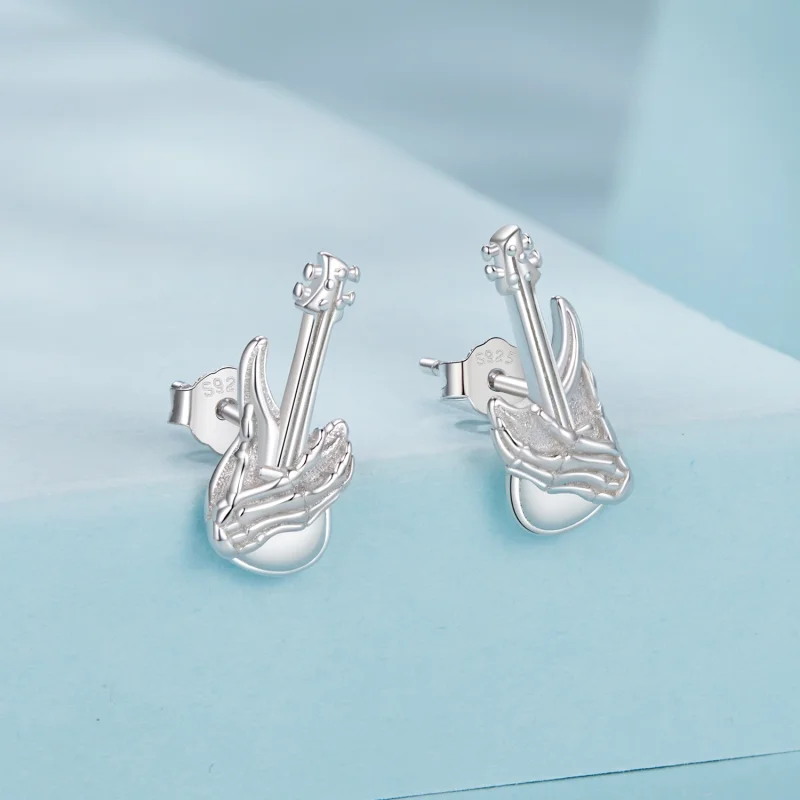 (Bild für) PANDORA Style Skelett-Hand-Bass-Ohrringe - SCE1806 - Ansicht 2