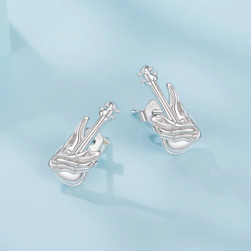 (Bild für) PANDORA Style Skelett-Hand-Bass-Ohrringe - SCE1806 - Ansicht 3