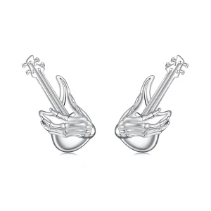 (Bild für) PANDORA Style Skelett-Hand-Bass-Ohrringe - SCE1806