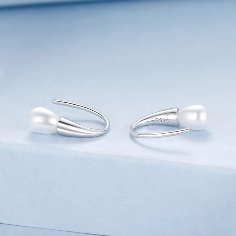 (Bild für) PANDORA Style Tränenförmige Perlenohrringe - BSE1054 - Ansicht 2