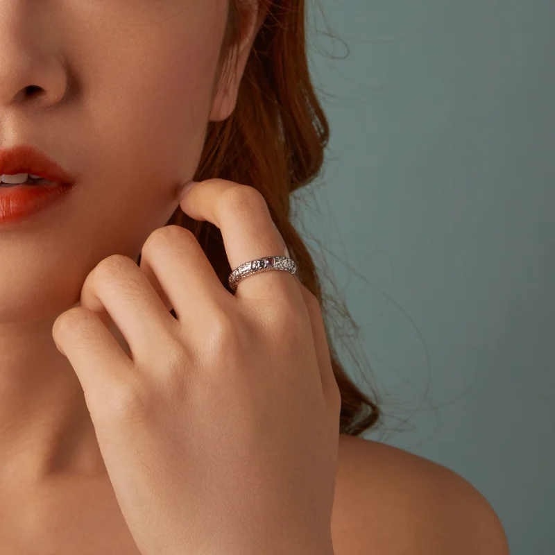 (Bild für) PANDORA Texturierter Breiter Ring - BSR604 - Ansicht 10
