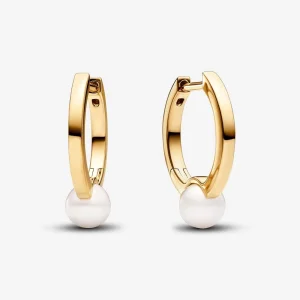 (Bild für) Pandora Behandelte Süßwasser-Zuchtperlen Ohrringe im Hoop-Design - 263170C01