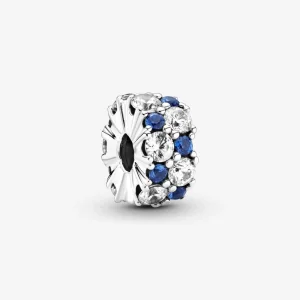 (Bild für) Pandora Clear & Blue Sparkling Clip Charm - 799171C01