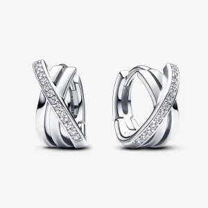 (Bild für) Pandora Crossover Pavé Ohrringe - 293150C01