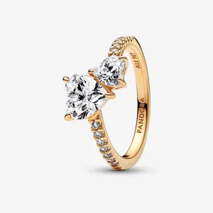 (Bild für) Pandora Double Heart Sparkling Ring - 161198C01